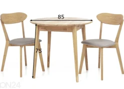 Tammi ruokapöytä Scan Ø 85 cm, valkoinen öljy