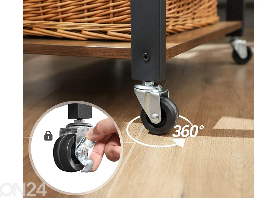Tarjoiluvaunu 60x40 cm, ruksea / musta