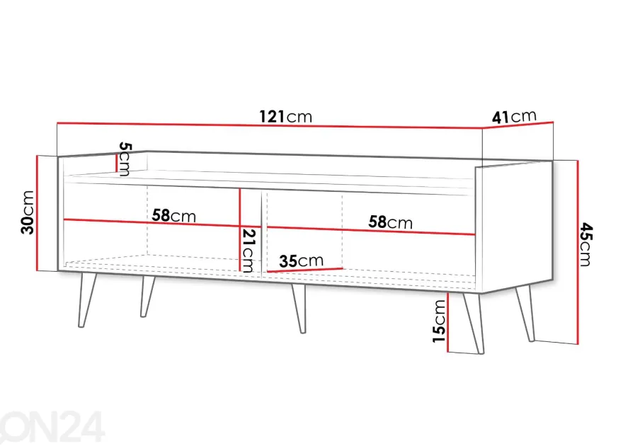 TV-taso Ademo 121 cm