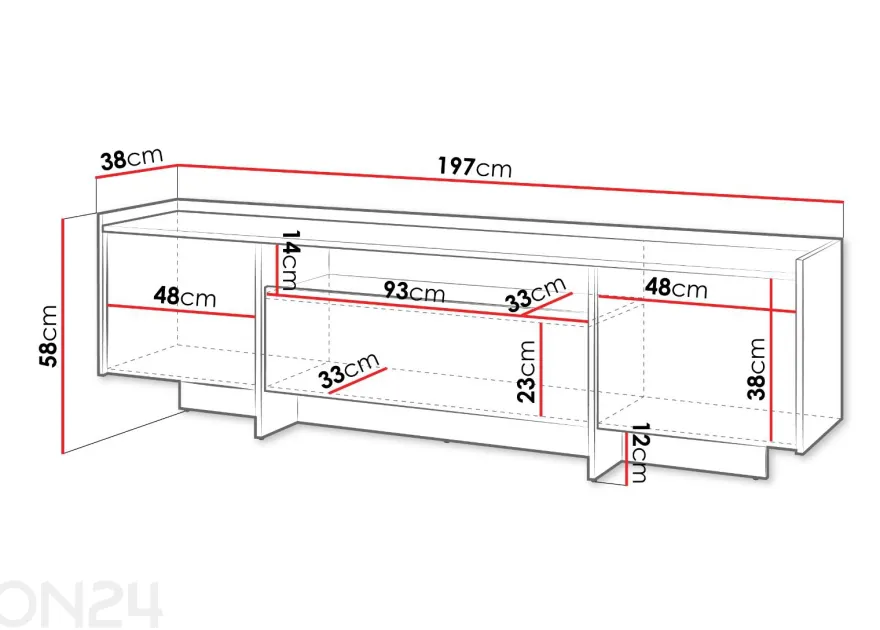 TV-taso apan 197 cm