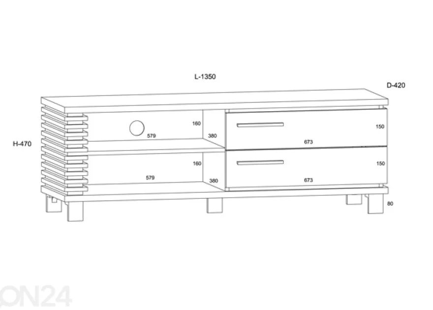 TV-taso Bandon 135 cm