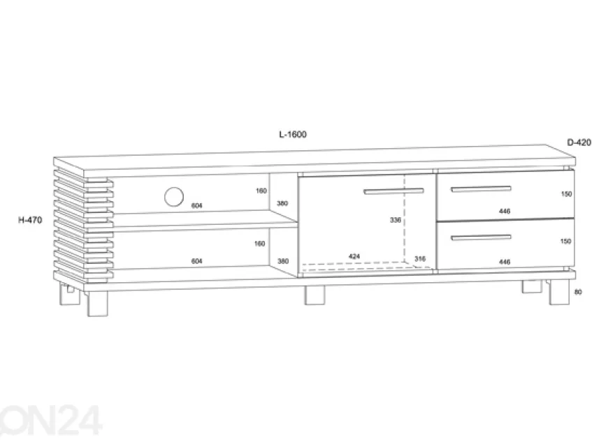 TV-taso Bandon 160 cm