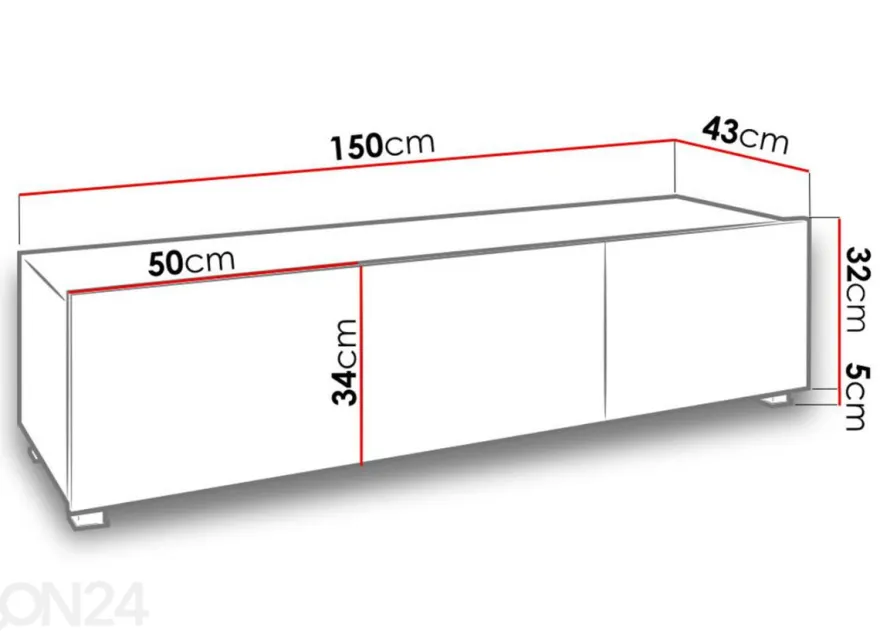 TV-taso Claudia 150 cm