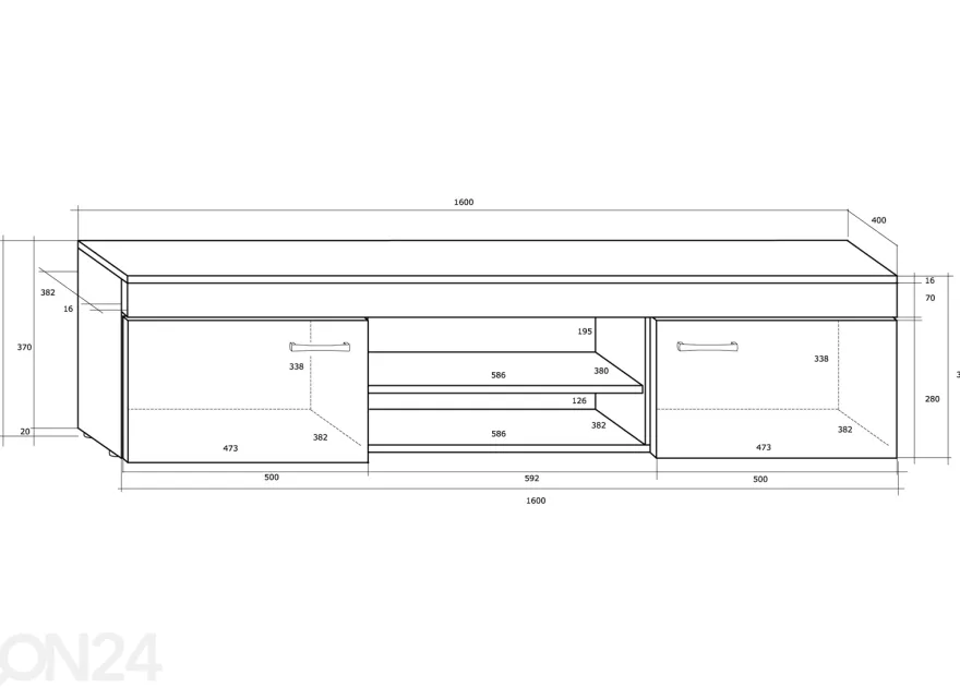 TV-taso Cobh 160 cm