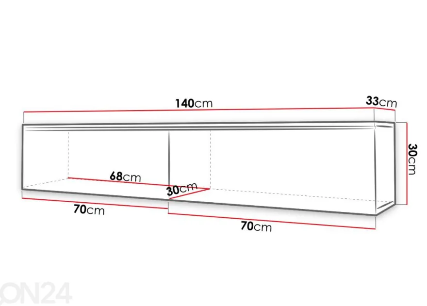 TV-taso Debora 140 cm