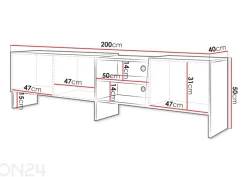 TV-taso Edego 200 cm