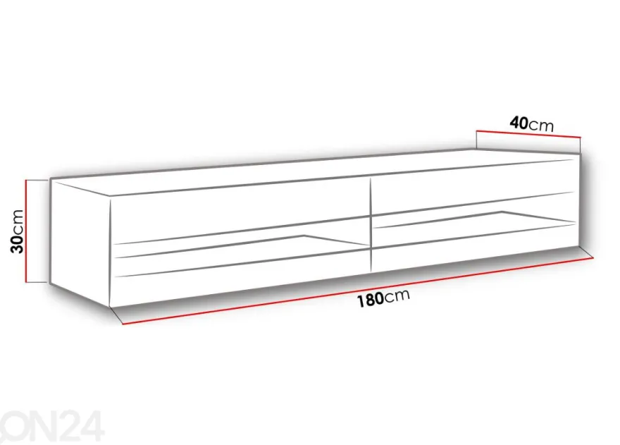 TV-taso Figo + LED valaistus