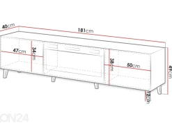 TV-taso Granada 181 cm sähkötakalla