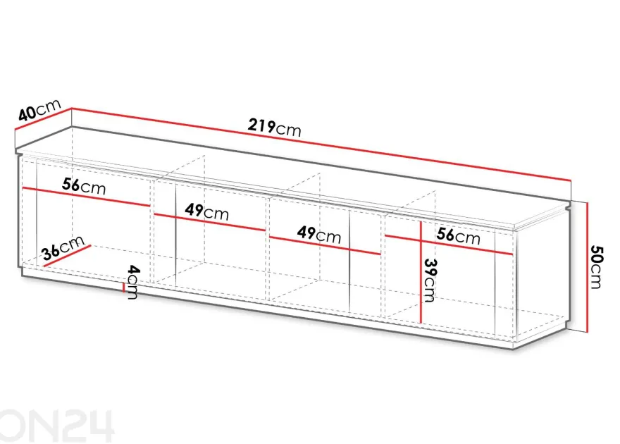 TV-taso Hilafin 219 cm