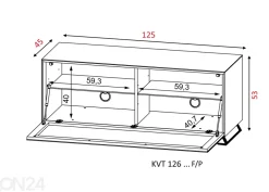 TV-taso jaloilla Venti 125 cm