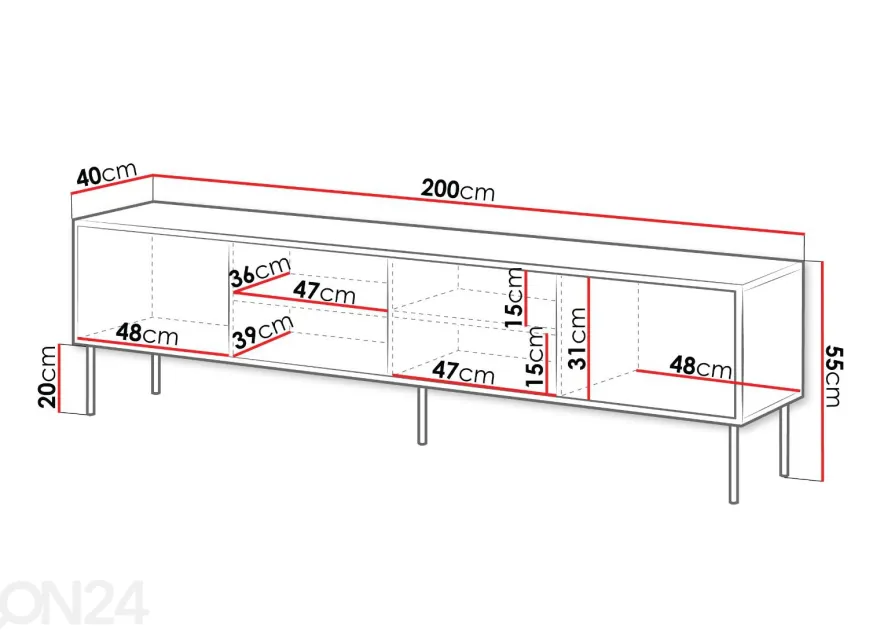 TV-taso Kim 200 cm