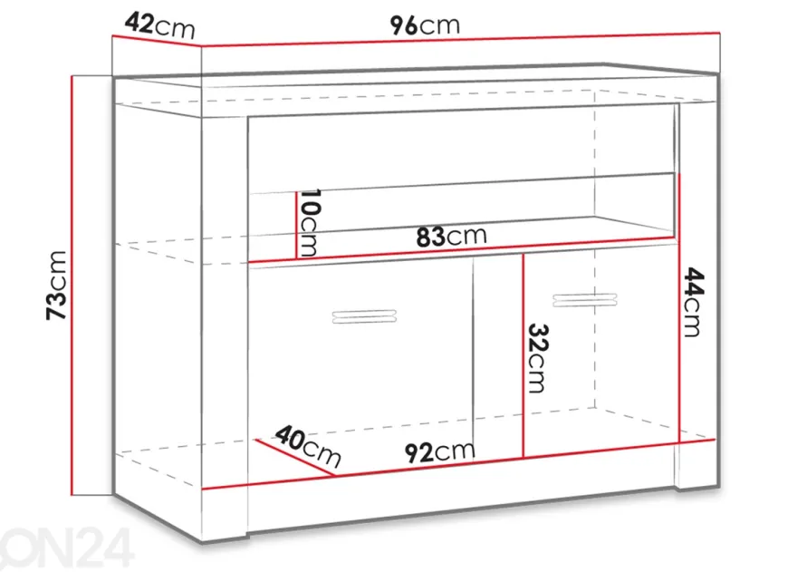 TV-taso + LED-valaistus