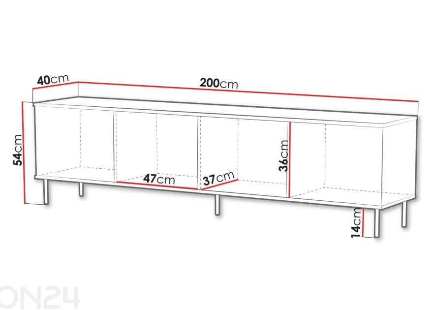 TV-taso Leo 200 cm