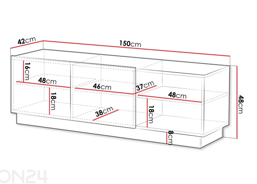 TV-taso Liverti 150 cm