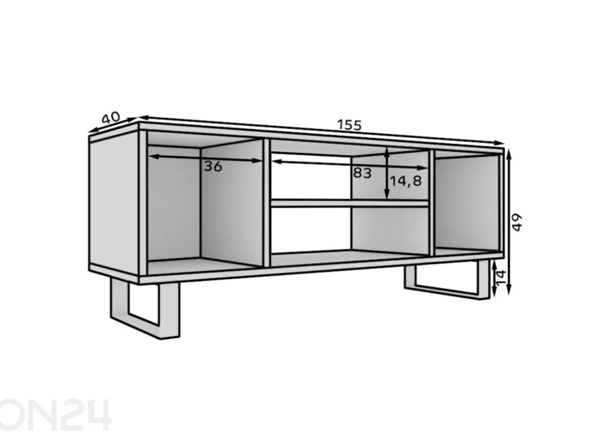 TV-taso Lorello II 155 cm