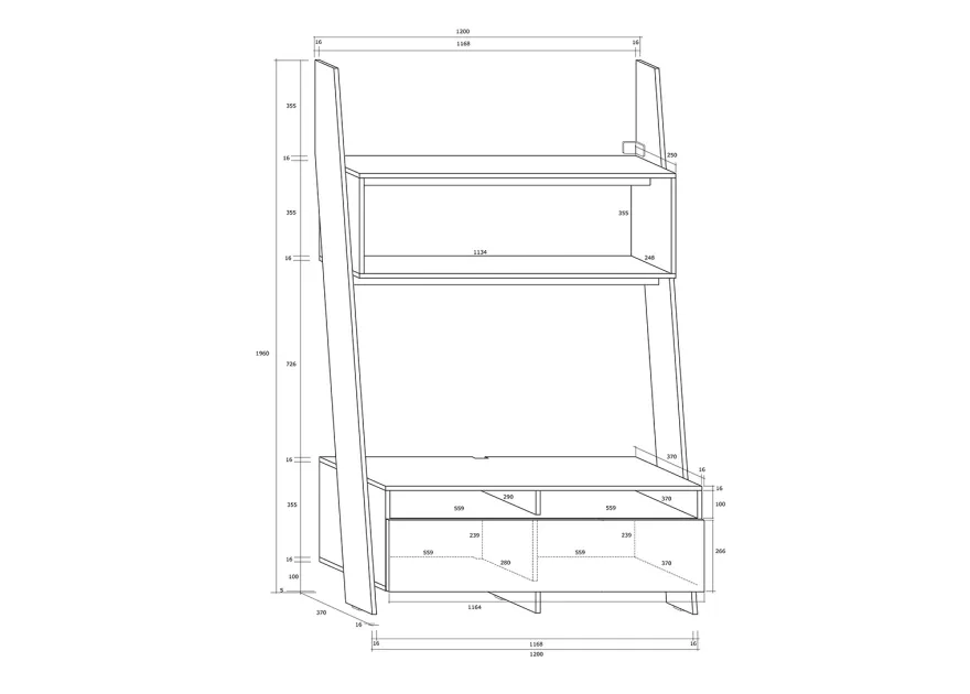 TV-taso Mallow 120 cm