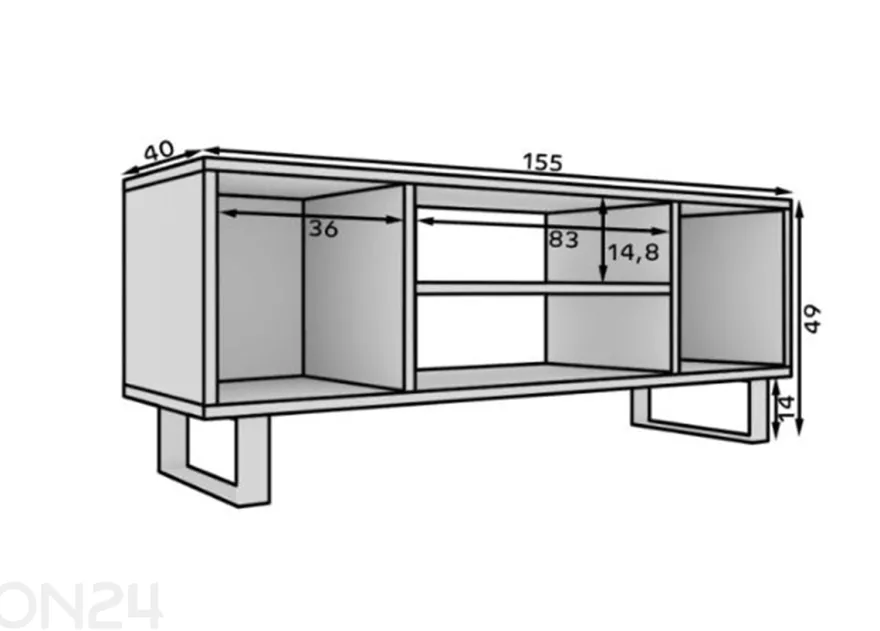 TV-taso Molise 155 cm