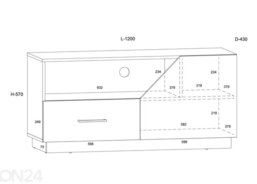 TV-taso Pax 120 cm