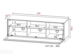 TV-taso pyörillä Venti 150 cm
