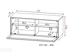 TV-taso pyörillä Venti 125 cm