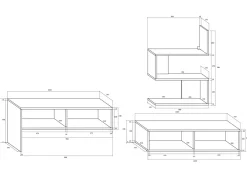 TV-taso + seinähylly 185 cm
