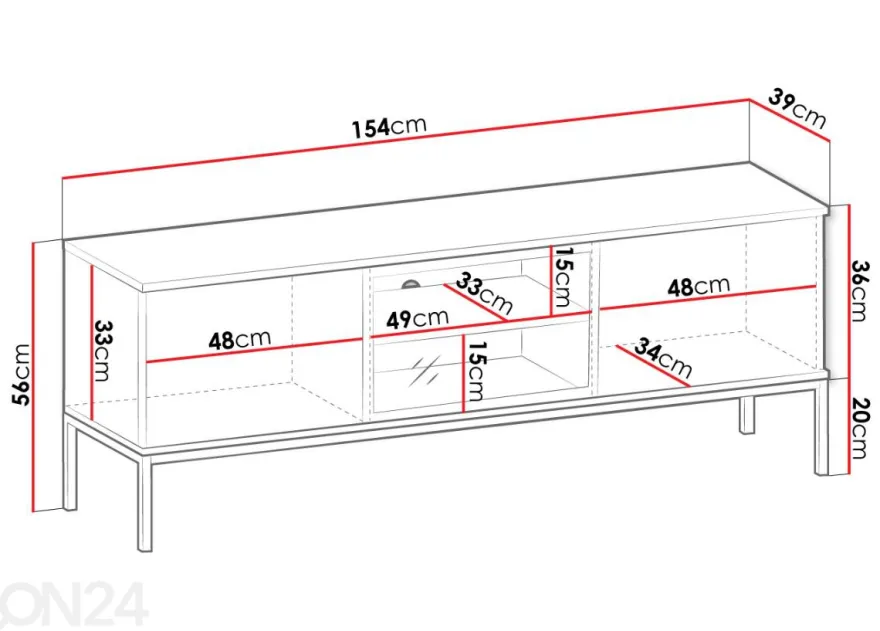 TV-taso Senato 154 cm + LED
