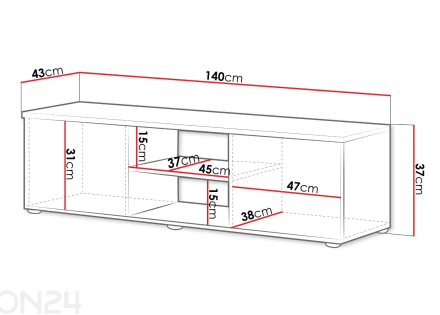 TV-taso Soho 140 cm