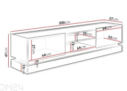 TV-taso Zarp 200 cm