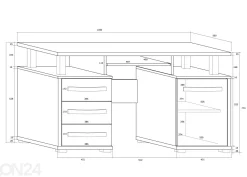 Työpöytä Cloghroe 135 cm