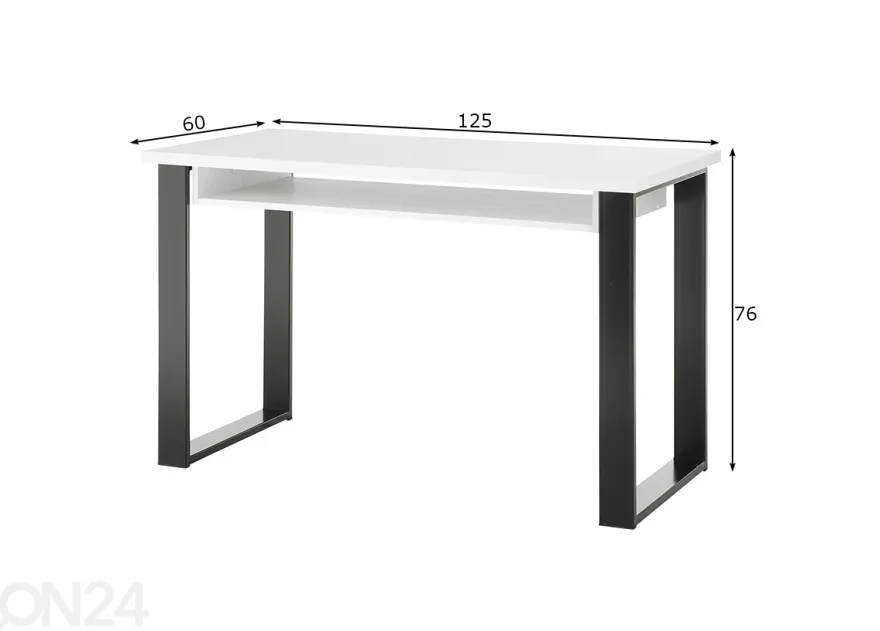 Työpöytä Sherwood 60x125 cm