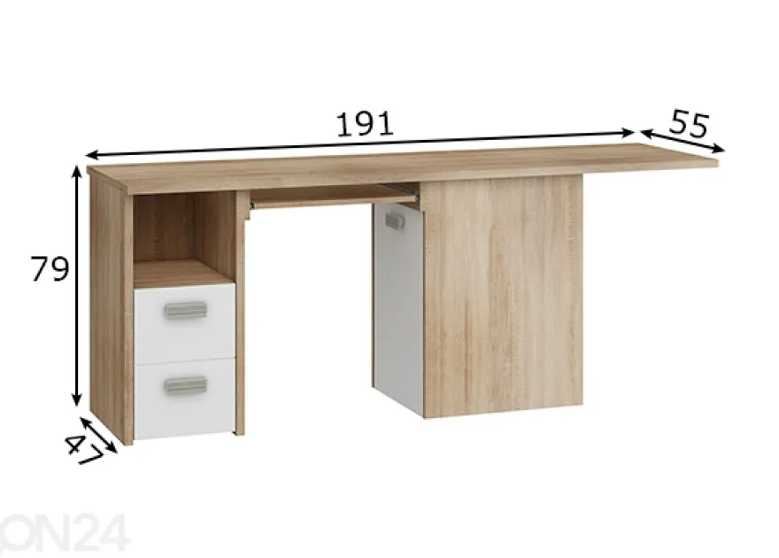 Työpöytä Ville 191 cm