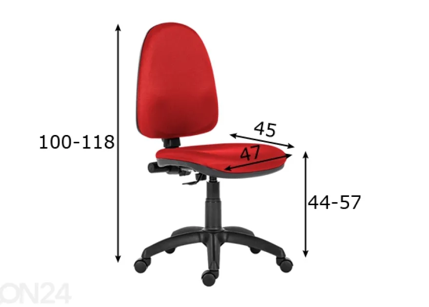 Työtuoli Mek D3, punainen