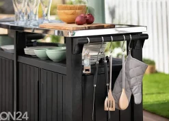 Ulkokeittiö pesualttaalla Keter Unity Chef 51x237 cm, grafiit