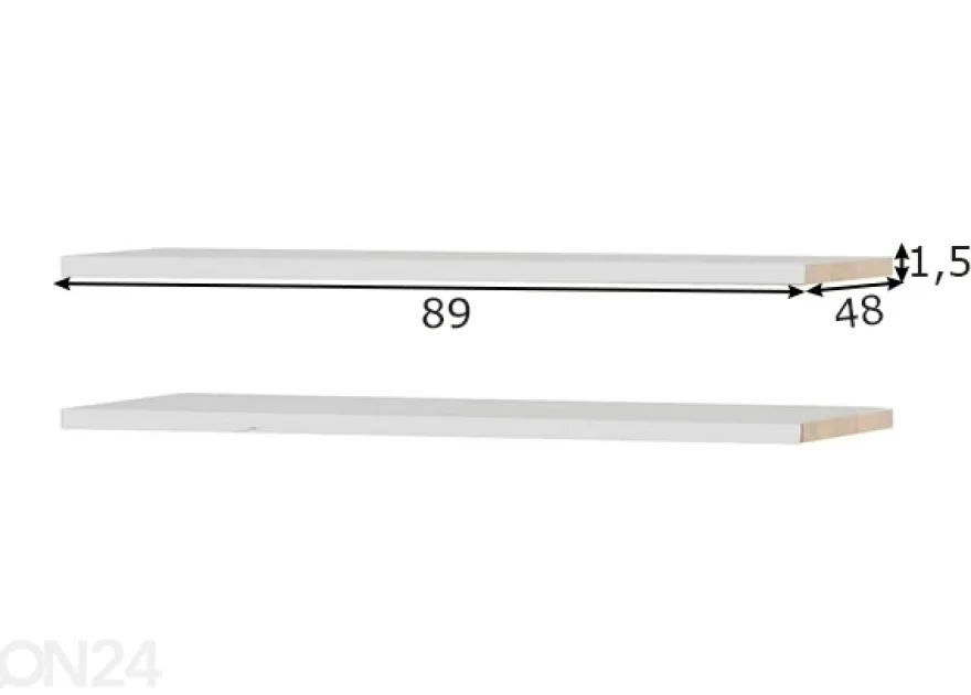Vaatekaapin irtohyllyt 2 kpl