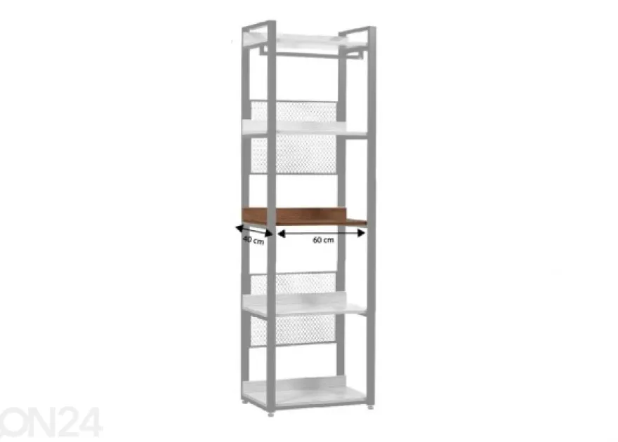 Vaatekaappijärjestelmän hylly (60 cm, tumma)