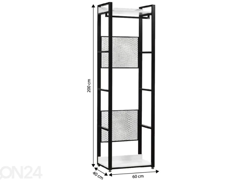 Vaatekaappijärjestelmän runko 60 cm