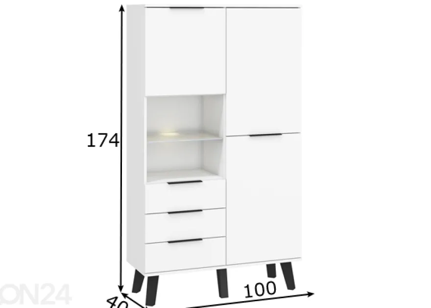 Vaatekaappi Kilty 100 cm