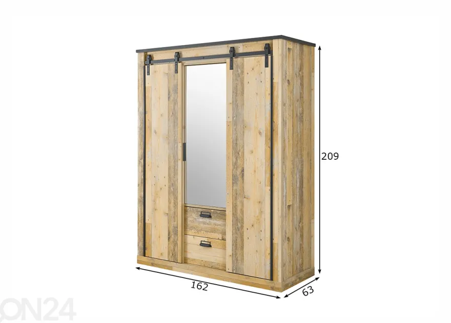 Vaatekaappi Sherwood 162 cm