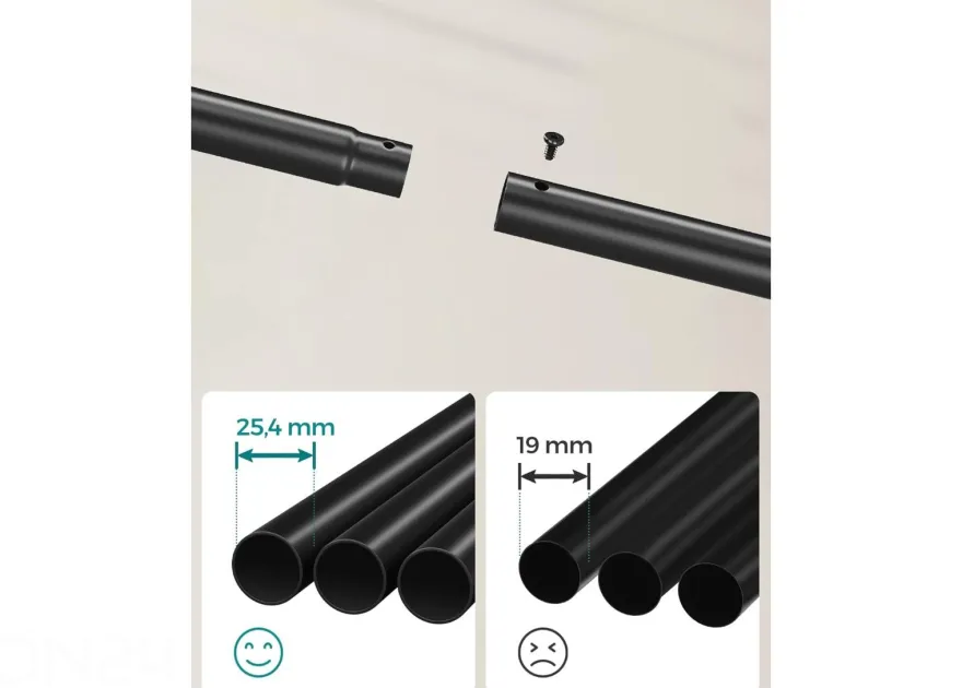 Vaaterekki pyörillä, musta