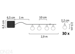Valosarja Solar Garland Party Milky 30 LED