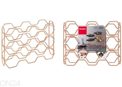 Viinipulloteline 15:lle pullolle Hexagon, 43x12x34 cm, pronssi