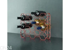 Viinipulloteline 15:lle pullolle Hexagon, 43x12x34 cm, pronssi