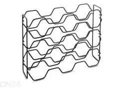 Viinipulloteline 15:lle pullolle Hexagon, 43x12x34 cm, musta