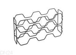 Viinipulloteline 10:lle viinipullolle Hexagon, 43x12x11 cm, musta