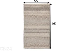 Villamatto 55x95 cm, beige/ raidallinen