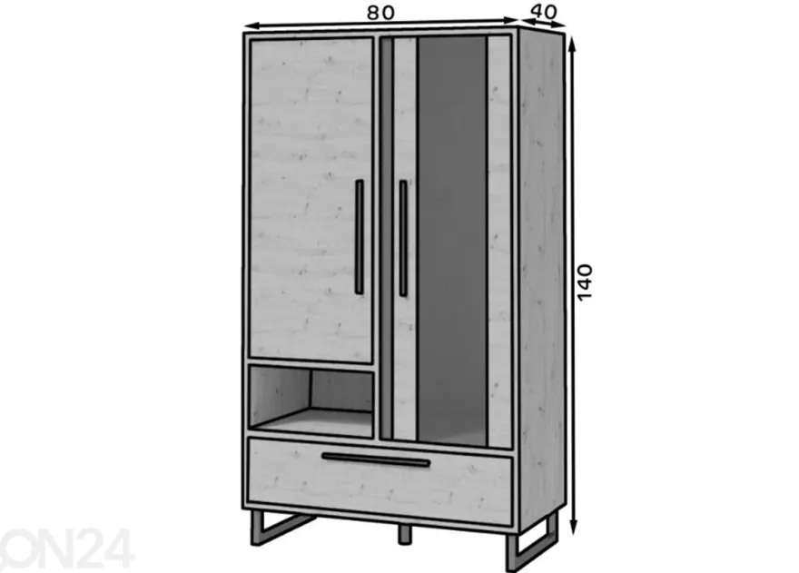 Vitriinikaappi Alam 80 cm