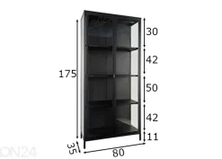 Vitriinikaappi Bunbury 80 cm