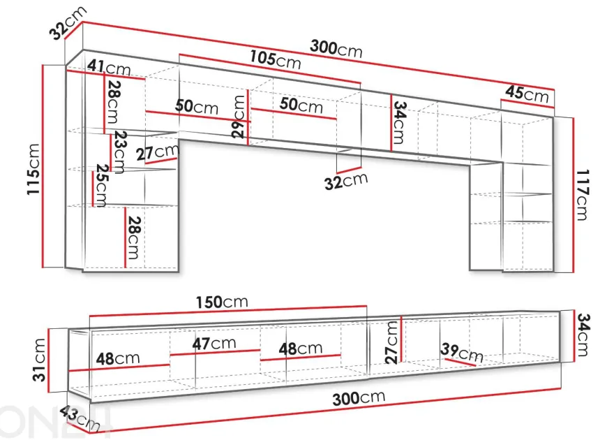 Vitriinikaappi Calabrini I + LED