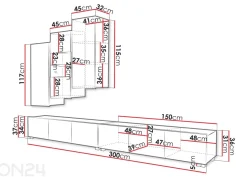 Vitriinikaappi Calabrini XVII + LED