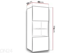 Vitriinikaappi Claudia 45 cm + valaistus